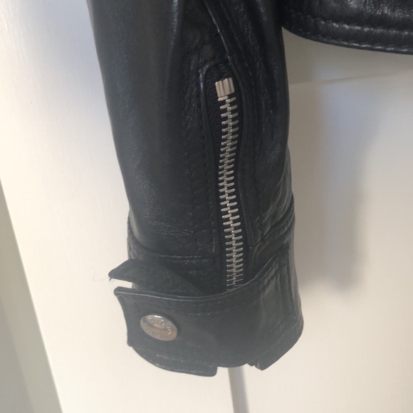 D&G | Dolce & Gabbana Black Leather Moto Jacket | Size 40 IT (US 4) - Picture 7 of 10